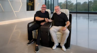 Alessandro Braca, CEO of Optimares, and Tero Taskila, CEO of beOnd, celebrating the expansion of their long-term partnership.