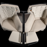Top view of the SoFab Business Class aircraft seating solution by Optimares