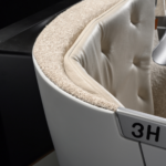 Material and upholstery detail of the SoFab Business Class seat by Optimares